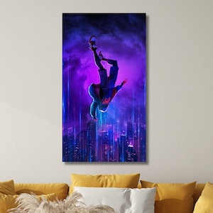 Miles Morales Poster,Spiderman Verse Miles Morales Poster,Spiderman Canvas Print ,Spiderman Poster,Marvel Poster,Gift for Kids,Ready to Hang