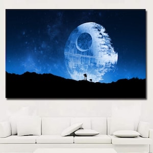Starwars Death Star Canvas Poster,Star Wars Poster Print Art,Return Of The Jedi Star Wars Landscape,Star Wars Wall Decor,Starwars Canvas