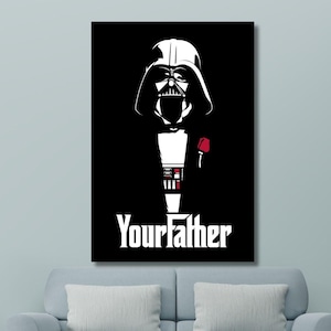Darth Vader Print,Darth Vader, YourFather Wall Art, Star Wars Darth Vader Poster ,Midnight Starwars Print Art,Ready To Hang Canvas