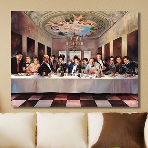 THE MOST CRUEL Gangsters Canvas Art,Last Supper Gangsters Poster,Canvas Wall Art,Godfellas Poster,Large Canvas Wall Art,Luxury Wall Art