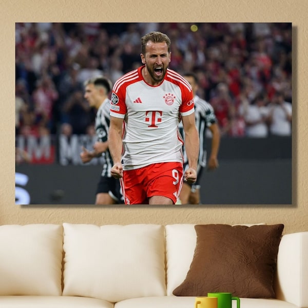 Harry Kane Wandkunst,Harry Kane Druck, Harry Kane Leinwand, Harry Kane Poster, Fußballlegende Kunst, Fußballfan Geschenk, Geschenk für Kinder, fertig zum Aufhängen