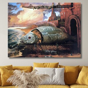 Vladimir Kush Print Canvas Framed Wall Art, Reproduction Canvas Home Decor,Vladimir Kush Painting,Surreal Painting,Modern Art,Ready to Hang