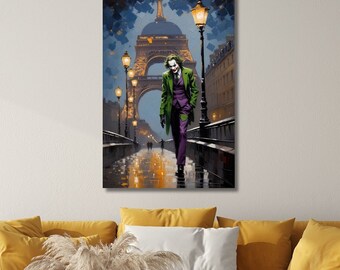 Poster Décoratif Joker Sur Nuit Étoilée De Van Gogh - 40x30 Cm - Impression Laser Sur Carton Premium - Sans Cadre - 7