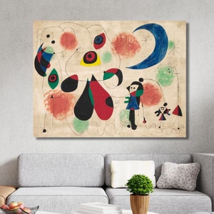 Joan Miro Exhibition Art ,Joan Miro Canvas Wall Print,Joan Miro Poster,Joan Miro Print, Surrealism art,Joan Miro Christmas Gift Wall art