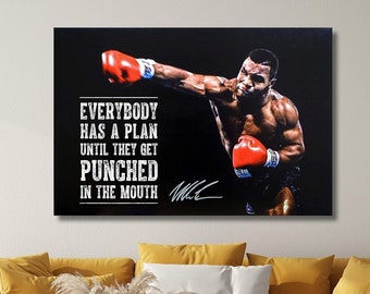 Poster Mural Mike Tyson Vs Holyfield - Impression Sur Toile Moderne Et Sportive