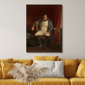 Napoleon Bonaparte Canvas,Emperor&#39;s Last Stand: Canvas Print of &#39;Napoleon at Fontainebleau, 1814&#39; Wall Art,Napoleon Painting, Ready To Hang