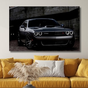 Dodge Challenger SRT Hellcat Canvas Wall Art, Challenger Poster, Supercar Wall Art, Luxury Car Wall Art, Wall Art Print,Ready to Hang Canvas