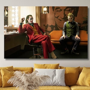 Joker Wall Art,All Joker Canvas,Joker Portrait,Comic Poster,Poker Wall Decor,Dinning Room Decor,Joker Poster,Gangster Ready To Hang Wall Art