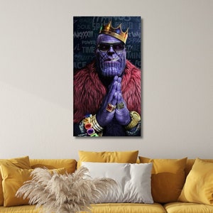 Thanos Wall Art, Thanos Canvas Print, Thanos Painting, Infinity Gauntlet Wall Art, Thanos Poster,Thanos Fan Gift,Marvel Poster,Ready to Hang