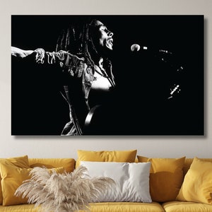 Bob Marley Poster Print Singer Star Art Reggae Music Singer Poster Music Band Star Wall Art Painting Room Home Decor Canvas Painting Print