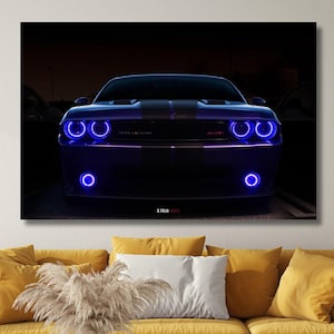 Dodge Challenger Wall Art SRT Hellcat Poster, Challenger Poster, Supercar Wall Art, Luxury Car Wall Art, Wall Art Print,Ready to Hang Canvas
