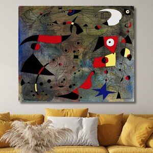 Joan Miro Canvas Wall Print, Joan Miro Exhibition Art, Joan Miro Print, Surrealism Art, Joan Miro Poster, Joan Miro Christmas Gift Wall Art