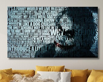 Joker Wall Art, Quote Poster Print, Wall Decor Extra Large Wall Art, Dinning Room Decor Luxury Wall Art Comic Poster, Ready To Hang Canvas