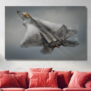F-22 Raptor Wall Art, Fighter Jets Ready to Hang Canvas Wall Art, Huge Canvas, Aircraft Wall Print, F22 Figther Printing, F22 Canvas Poster