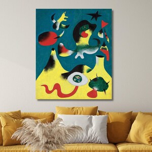 Joan Miro Print Poster, Joan Miro Painting ,Joan Miro Wall Art, Surrealism Art, Extra Large Wall Art,Abstract Ready to Hang Canvas Wall Art