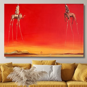 Salvador Dali Elephant Tower Poster Canvas Art, Fine Art Print,Modern Wall Art,Housewarming Gifts,Dali Elephant Print Arts,Vintage Art Print