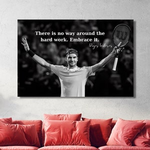 Roger Federer Poster,Motivational Wall Art,Roger Federer Canvas Wall Art,Sport Wall Art,Man Cave Decoration,Tennis Wall Art,Tennis Fan Gift