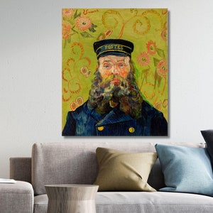 Vincent Van Gogh The Postman (Joseph Roulin) (1888) Ready to Hang Canvas Wall Art, Van Gogh Painting,  Van Gogh Prints, Reproduction Arts