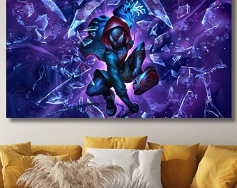 Miles Morales Print Spider-Man Poster, Movie Poster,Into the Spider-Verse Wall Decor,Spider-Man Across the Spider-Verse Digital Art Wall Art