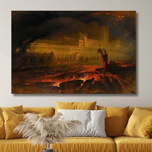 Pandemonium by John Martin Painting Wall Art,John Martin Pandemonium Wall Art Decor,John Martin Canvas art,Modern Wall Art Decor,Famous Arts