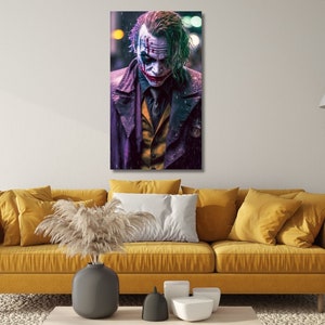 Joker Wall Art Luxury Wall Art Joker Canvas Poster Wall Decor Extra Large Wall Art Dinning Room Decor Comic Poster Ready To Hang Canvas