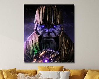 Thanos Canvas Print, Thanos Painting, Infinity Gauntlet Wall Art, Thanos Wall Art, Thanos Poster,Thanos Fan Gift,Marvel Poster,Ready to Hang