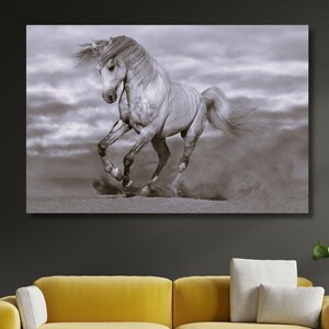 NOBLE WHITE HORSE Horse Wall Art, Horse Canvas, Horse Wall Art Canvas, Horse Print, Horse Poster, Horse Art, Horse Art, Horse Large Canvas