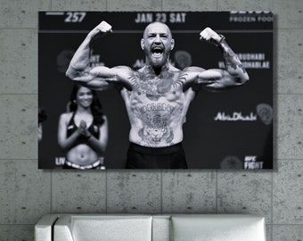 Conor McGregor WALL ART, Poster Print, Conor McGregor Canvas Wall Art, Motivation Wall Art,Man Cave Wall Art Decor,Fitness Sports Room Decor
