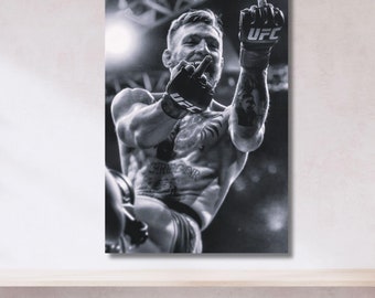 Conor McGregor Middle Finger Poster, Conor McGregor Wall Art,Conor McGregor Print,Motivational Poster,Fitness Wall Art, Ready to Hang Canvas