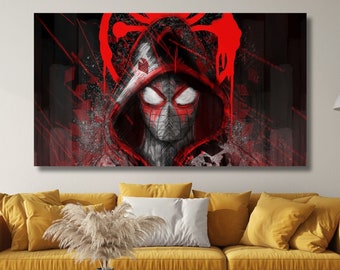 Miles Morales Poster Print Spider-Man Canvas, Movie Poster, Into the Spider-Verse Wall Decor, Spider-Man Across the Spider-Verse Wall Art