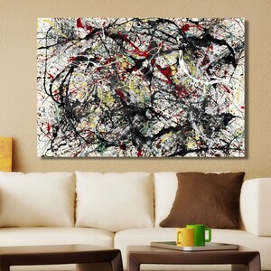 Jackson Pollock Print Canvas Extra Large Canvas Wall Art Abstract Wall Art Home and Living Room Decor Jackson Pollock Convergence