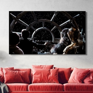Star Wars Space Battle Poster, Star Wars Landscape, Starwars Canvas Wall Art,Star Wars Poster Print Art,Star Wars Wall Decor,Ready to Hang