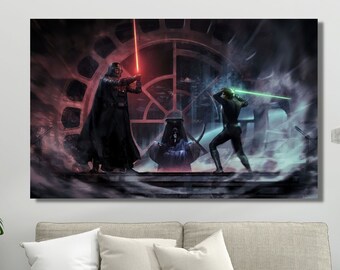 Darth Vader Canvas, Star Wars Black and Red Art, Darth Vader Effect Wall Art, Star Wars Darth Vader Poster, Red Starwars Print,Ready To Hang
