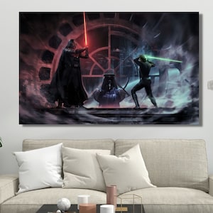 Darth Vader Canvas, Star Wars Black and Red Art, Darth Vader Effect Wall Art, Star Wars Darth Vader Poster, Red Starwars Print,Ready To Hang