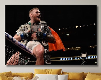 Conor McGregor Canvas Poster, Conor McGregor Wall Art, Motivation Wall Art, Man Cave Wall Art Decor,Fitness Sports Room Decor, Ready to Hang