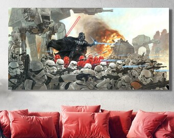 Star Wars Darth Vader Poster, Red Starwars Print,Darth Vader Canvas, Star Wars Black and Red Art, Darth Vader Effect Wall Art, Ready To Hang