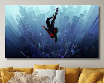 Spider-Man Canvas Across The Spider-Verse Poster ,Spider-Man Across The Spider-Verse Poster, Miguel O'Hara Wall Hanging, Kids Room Decor Art