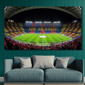 Barcelona Football Stadium Wall Art, Camp Nou Stadium Canvas Wall Art, Barcelona Stadium Poster, Barcelona Fans Canvas, Camp Nou Poster