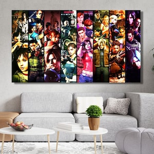 Resident Evil Characters Canvas Wall Art,Poster,Print,The Spencer Mansion Plan Canvas,Resident Evil Canvas Art,Game Room Decor,Ready To Hang