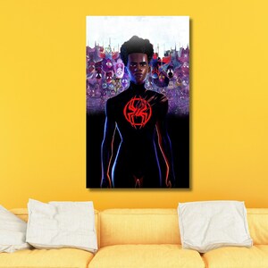 Miles Morales Print, Spiderman Verse Miles Morales Poster,Spiderman Canvas Print ,Spiderman Poster,Marvel Poster,Gift for Kids,Ready to Hang