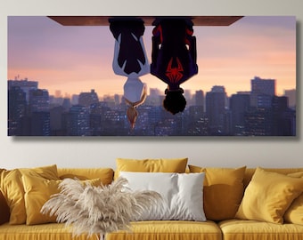 Spider-Man Across The Spider-Verse Poster Canvas,Spider-Man Across The Spider-Verse Poster, Miguel O'Hara Wall Hanging, Kids Room Decor Art