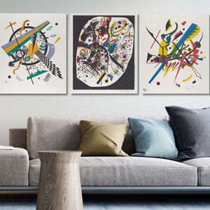 SET OF 3 Wassily Kandinsky Canvas Wall Art Reproduction,Abstract Modern Wall Art Print,Expressionism Poster Art,Wassily Kandinsky Wall Art