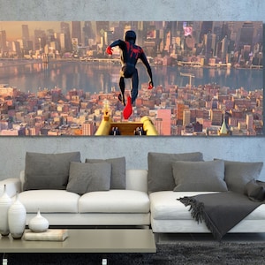 Miles Morales Print, Spiderman Verse Miles Morales Poster,Spiderman Canvas Print ,Spiderman Poster,Marvel Poster,Gift for Kids,Ready to Hang