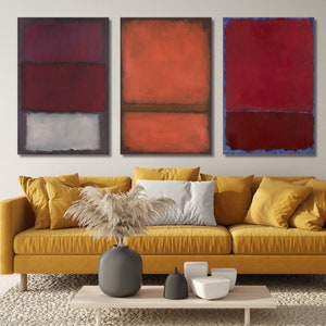 Set Of 3 Mark Rothko Ready to Hang Wall Art Poster Art Print, Rothko PrintReproduction , Abstract Canvas Wall Art,Modern Minimal Art,Canvas