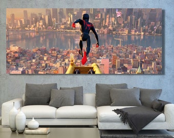 Miles Morales Print, Spiderman Verse Miles Morales Poster,Spiderman Canvas Print ,Spiderman Poster,Marvel Poster,Gift for Kids,Ready to Hang