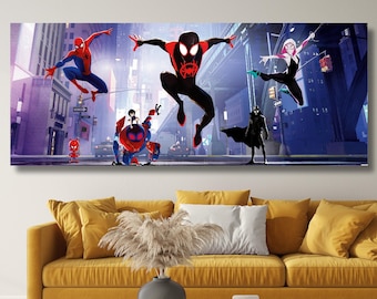 SpidermanS-&-Gwen-Stacy-Together-Spider-Man Across The Spider-Verse Poster Canvas,Spider-Man Across The Spider-Verse Poster,Kids Room Decor