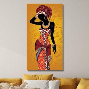 African American Canvas Home Decor, African Woman Wall Art, African Woman Canvas Print, African Wall Decor, Black Woman Make Up Home Decor