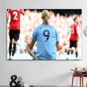 Haaland Iconic Goal Celebration Canvas, Erling Haaland Poster, Erling Haaland Wall Art,Erling Haaland Print,Haaland Ready To Hang Canvas Art