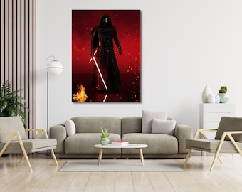 ダース・ベイダーのキャンバスアート、スター・ウォーズの黒と赤の