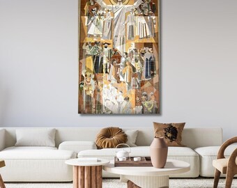 Jesus Touchdown Ready To Hang Wall Art, Touchdown Jesus Poster Print, Notre Dame College Jesus Poster Art Fighting Irish Bar Dorm Room Gift